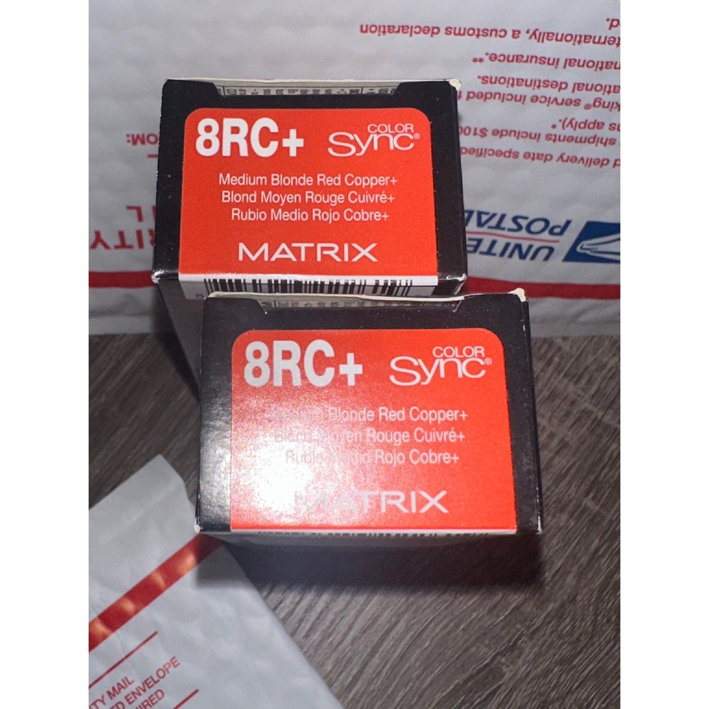 Matrix Color Sync 8RC+ Medium Blonde Red Copper+ Demi-Permanent Hair Color Lot 2